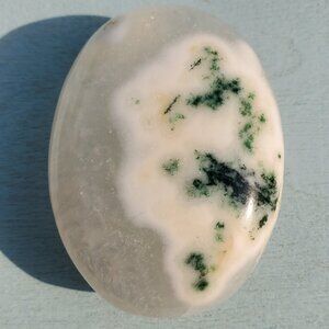 Moss Agate Palm Pillow Stone (S1)